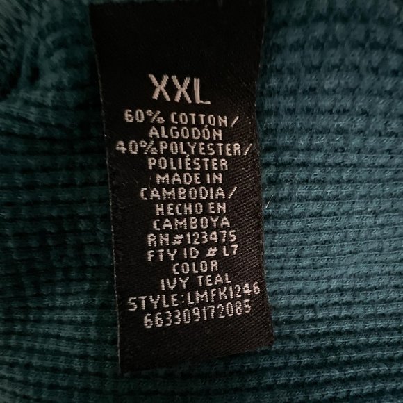 LL Cool J Thermal Waffle Shirt Long Sleeve Pullover Graphic Blue Mens XXL 2XL - Picture 8 of 8